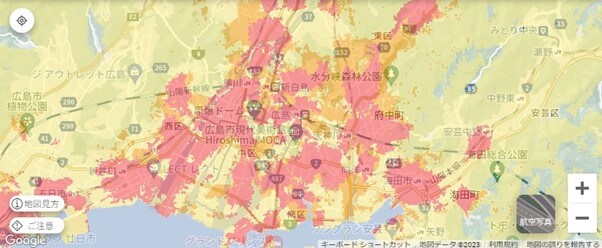 広島市のWi-Fi対応エリア