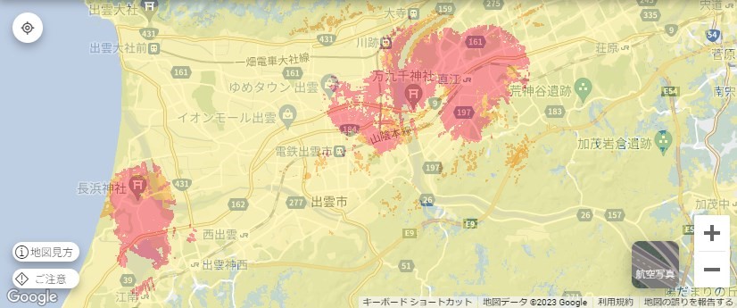 出雲市の対応エリア